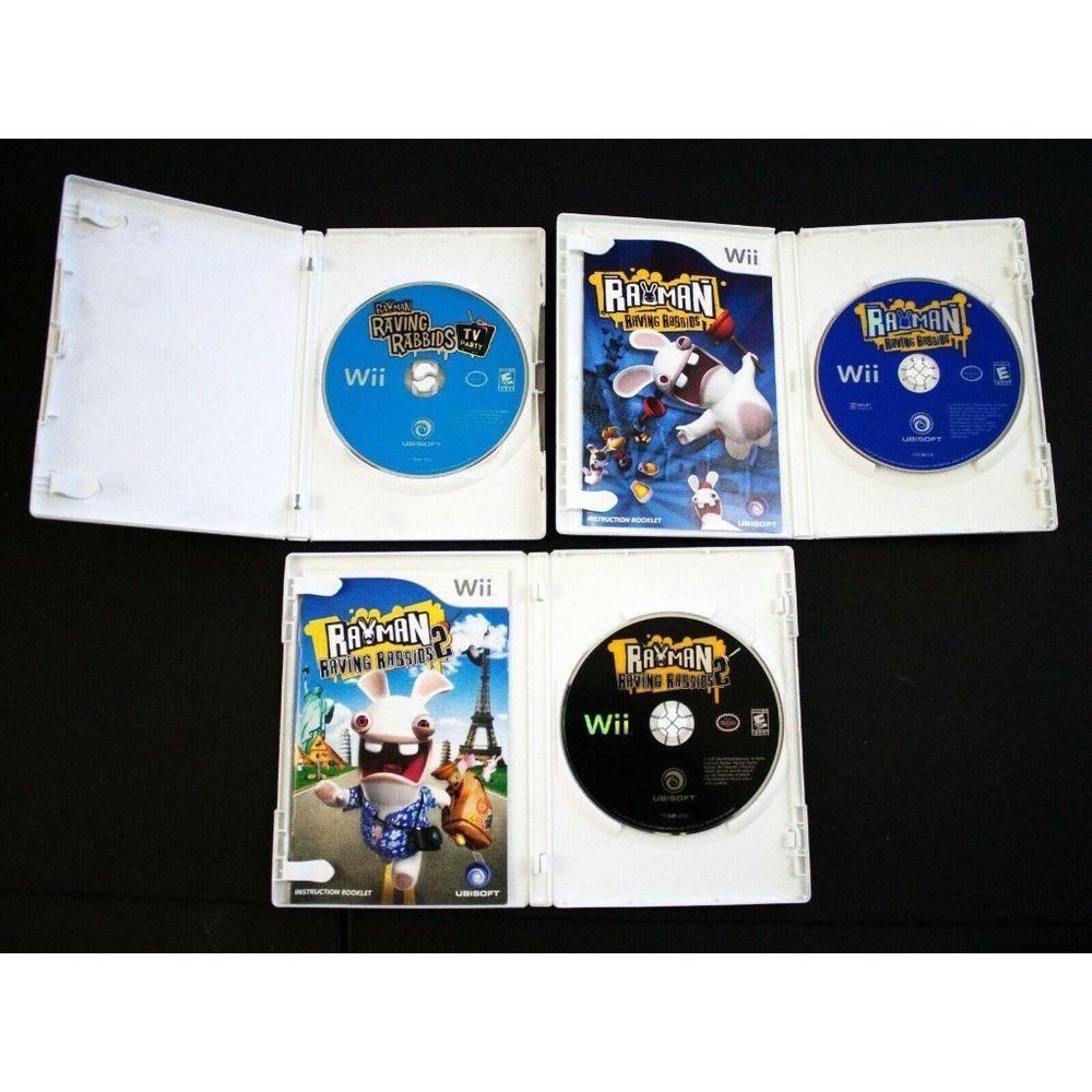 Rayman Raving Rabbids Lot Of 3 WII Action / Adventure (Video Games) - Picture 2 of 3